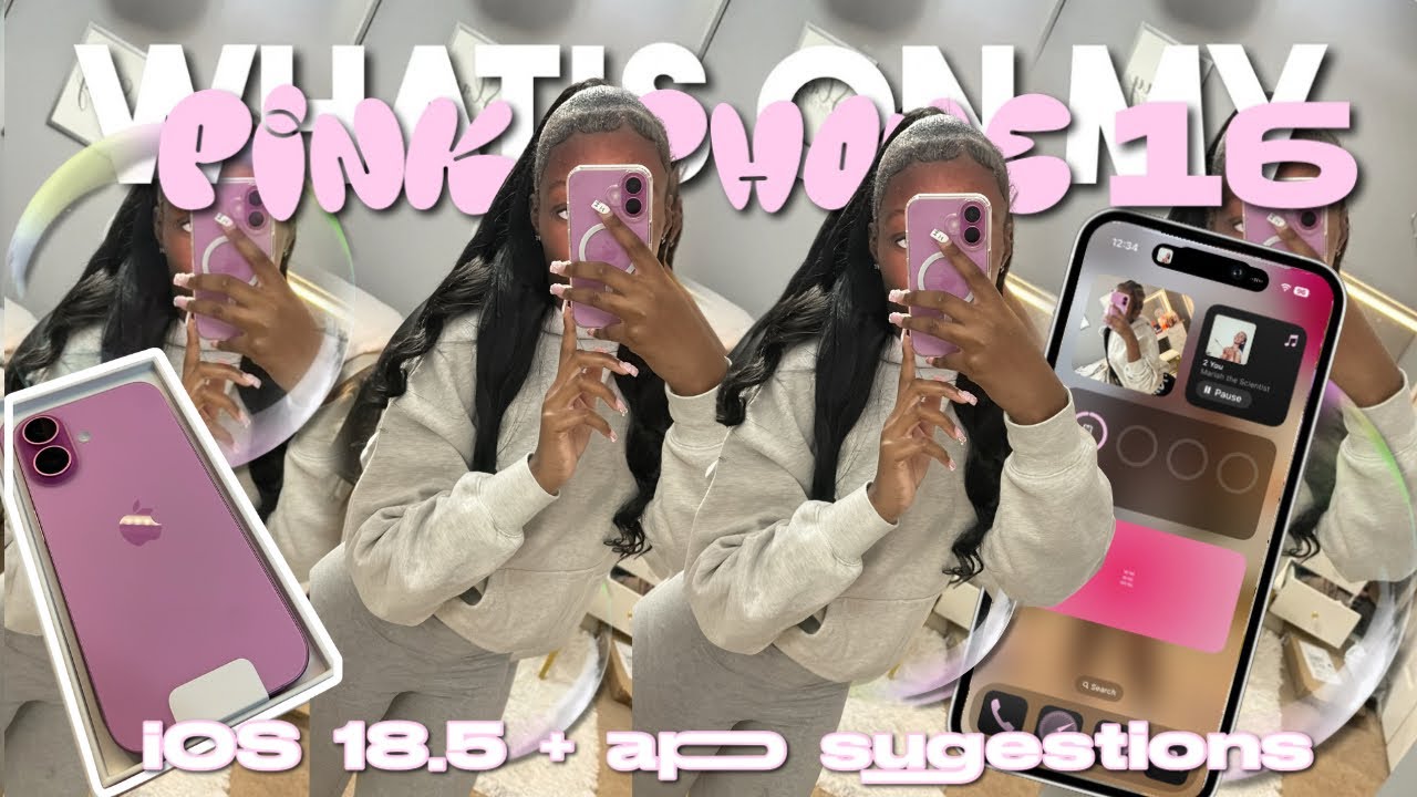 what's on my PINK IPHONE 16 ios 18.5 + app suggestions 🫧