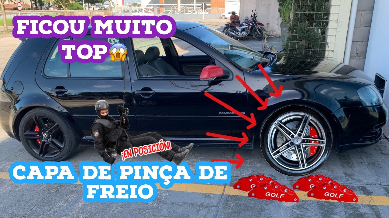 Colocando capa de pinça de freio no golf
