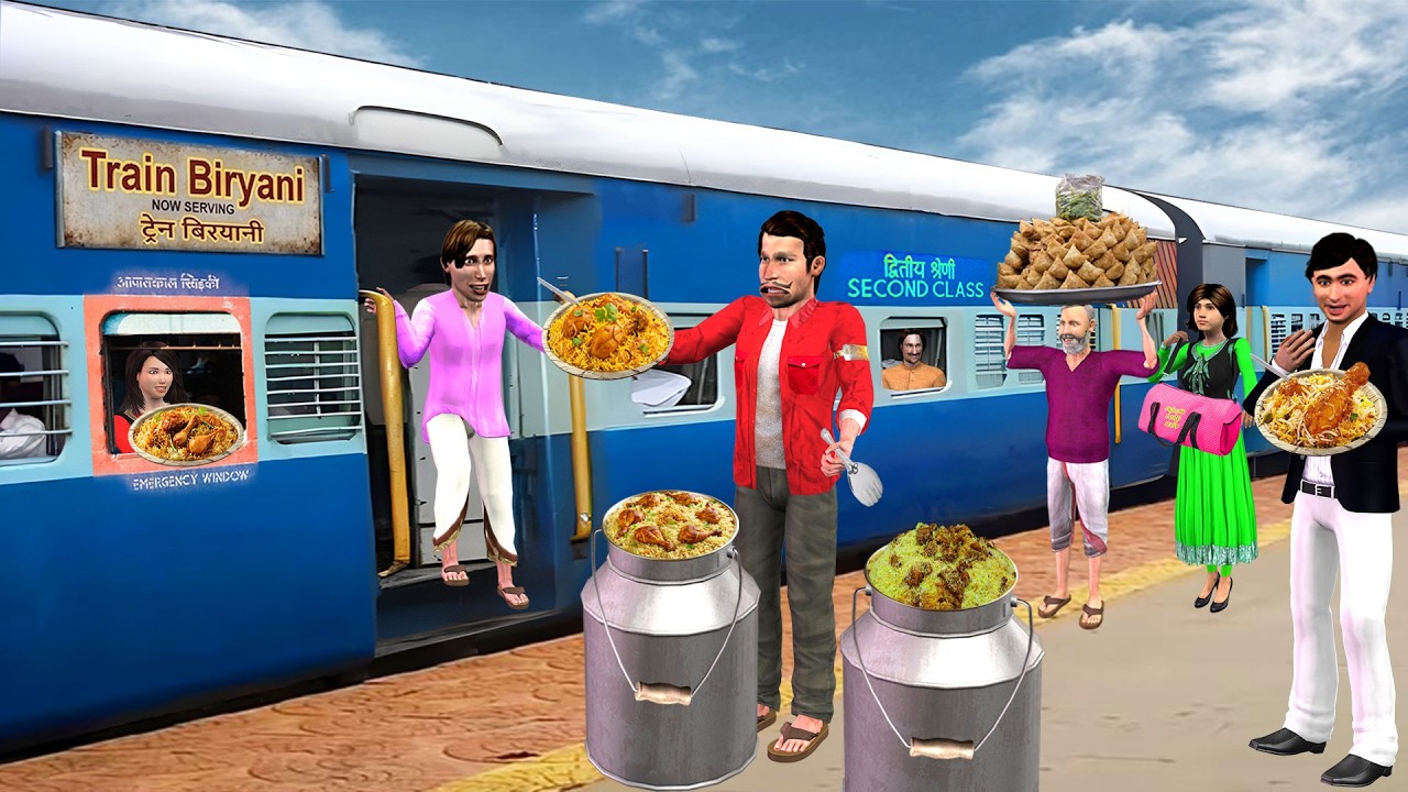Train Biryani Wala Coolie Selling Biryani in Railway Station Hindi Kahani Moral Stories Comedy Video
