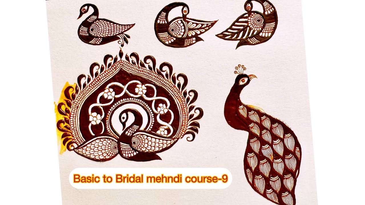 Basic to Bridal Mehndi Class:9/Mehndi for Beginner/Peackock Mehndi Design 