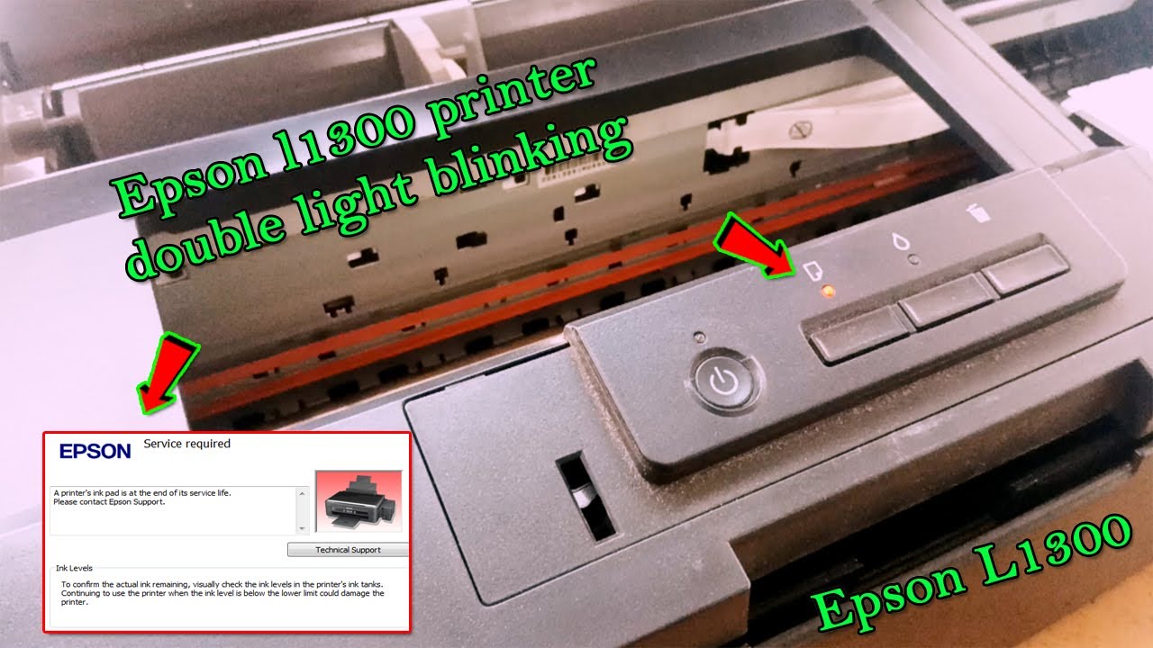 Epson l1300 printer double light blinking problem 2025