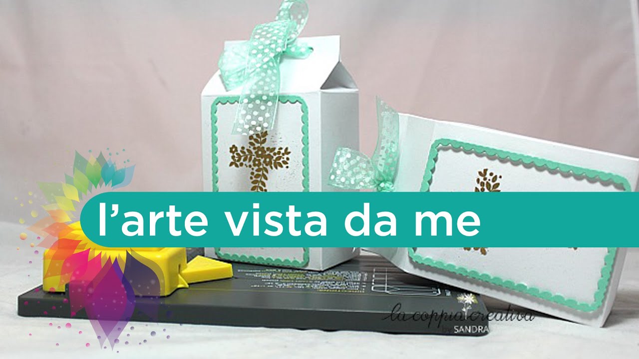 Milk box with Gift Bag Punch Board-Scrapbooking Tutorial-Bomboniere Fai da te-Favors DIY