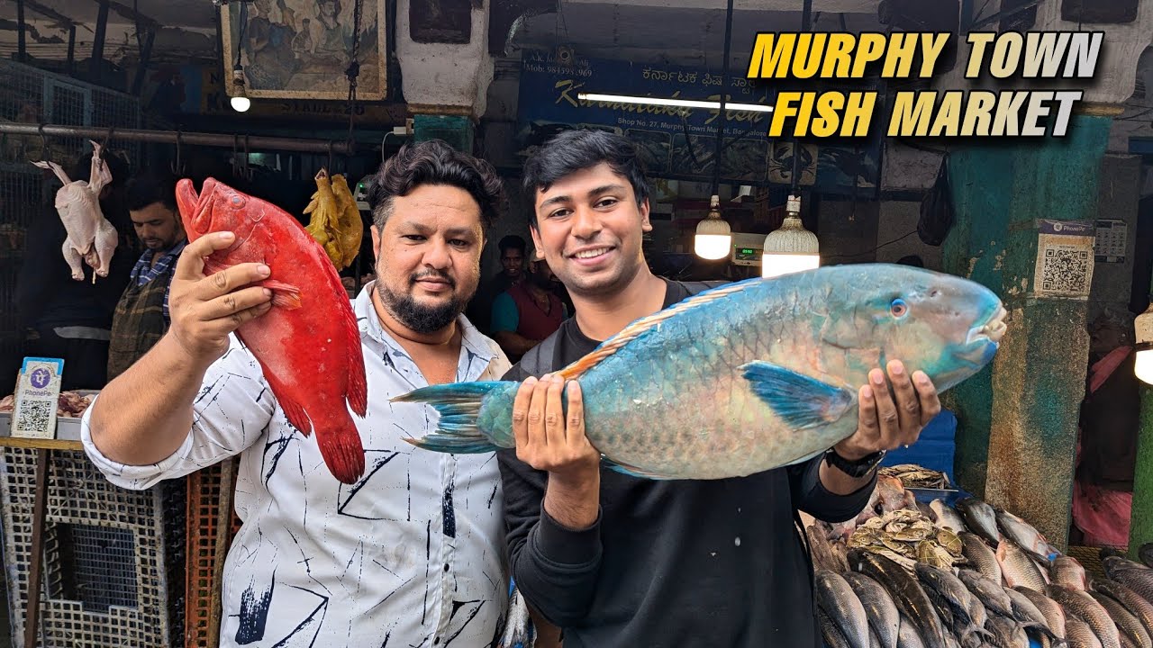 Bangalore Murphy Town fish market and all varieties of meat the oldest market with hygiene
