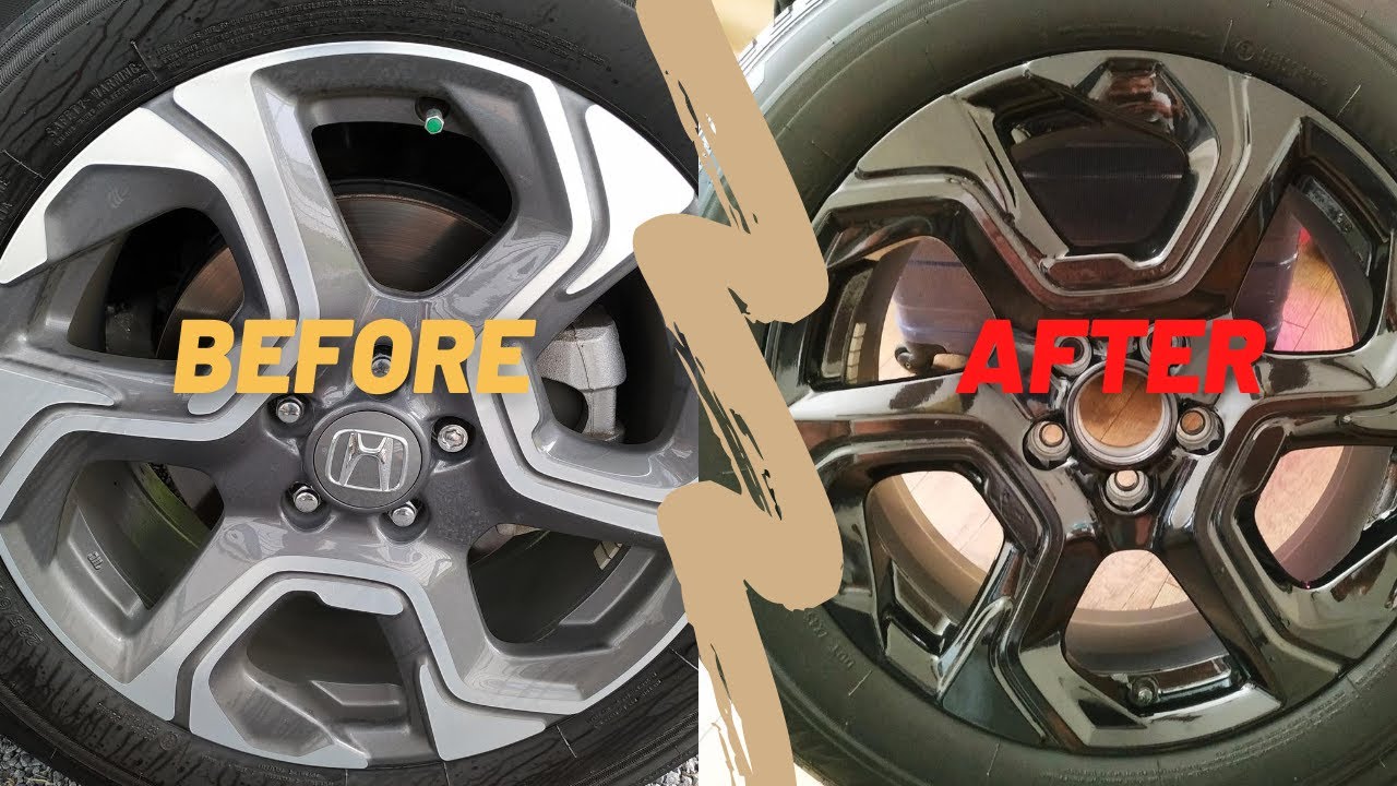 How to vinyl wrap your rims - honda crv 2017 2018 2019 - gloss black