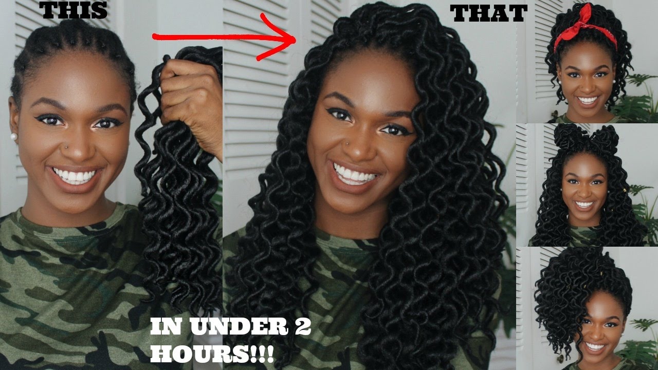 HOW TO CROCHET AND STYLE WAVY GODDESS LOCS IN LESS THAN 2 HOURS | 7 STYLING OPTIONS!
