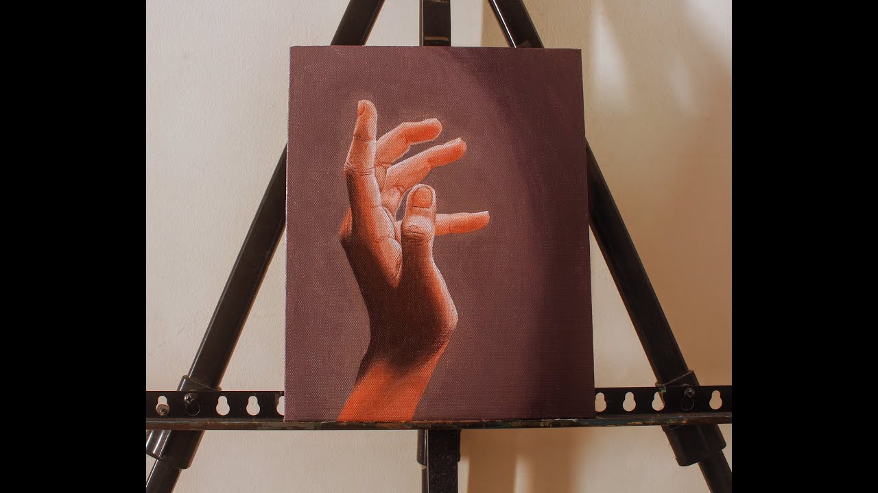 Acrylic Painting Of A Hand | Realistic Painting Of Hand On Canvas | Time Lapse | BornAdroit
