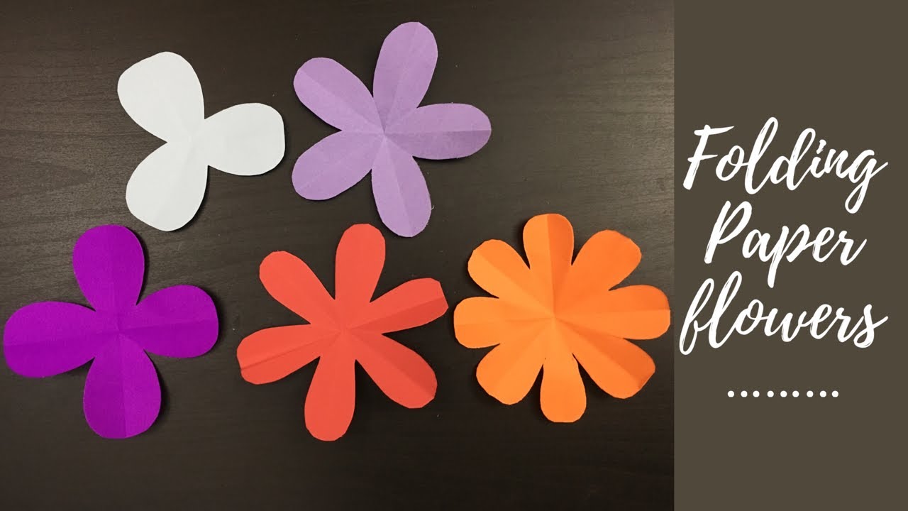 3, 4, 5, 6, 8 petal paper flowers/ How to make  paper flowers shapes | Easy paper cutting flower /