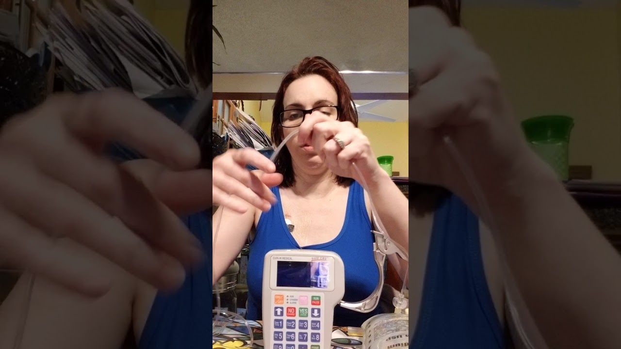 How to remove the air from an IV bag, and set up saline infusions with a pump