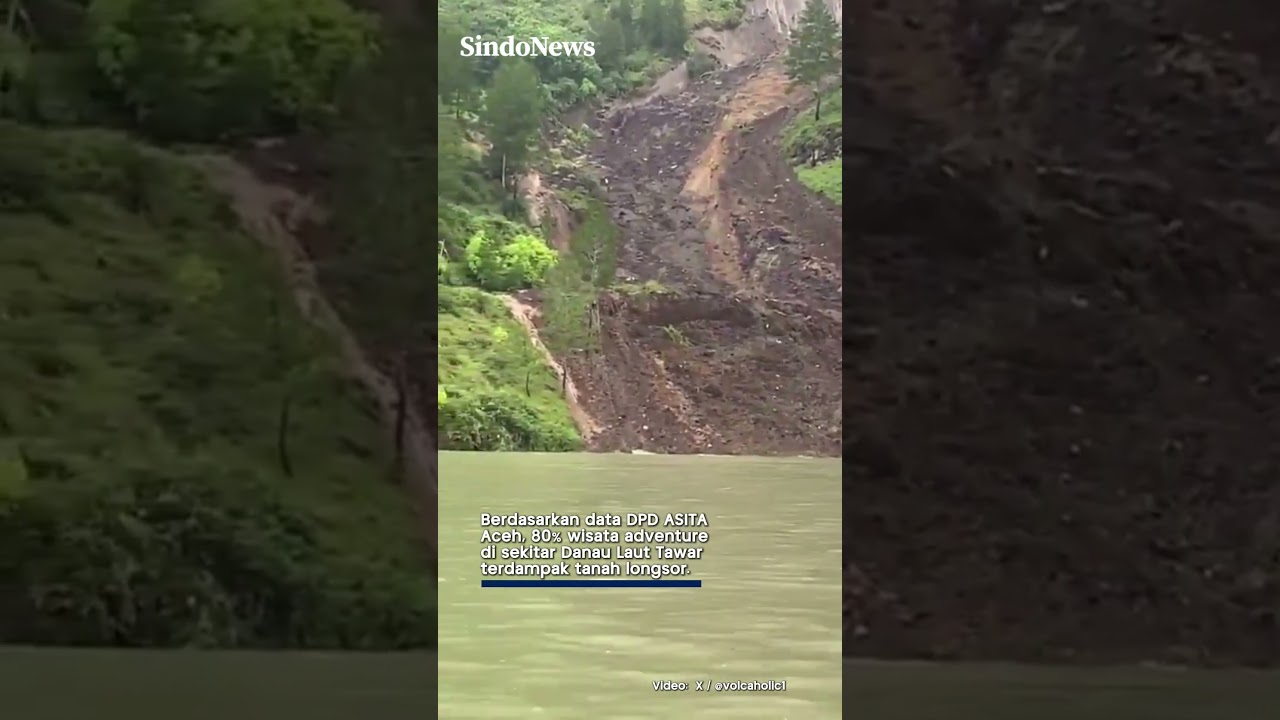 Video Warga Tunjukkan Detik-Detik Longsor di Danau Laut Tawar Aceh Tengah