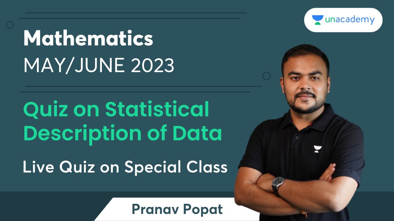 Quiz on Statistical Description of Data | Live Quiz on Special Class | Pranav Popat