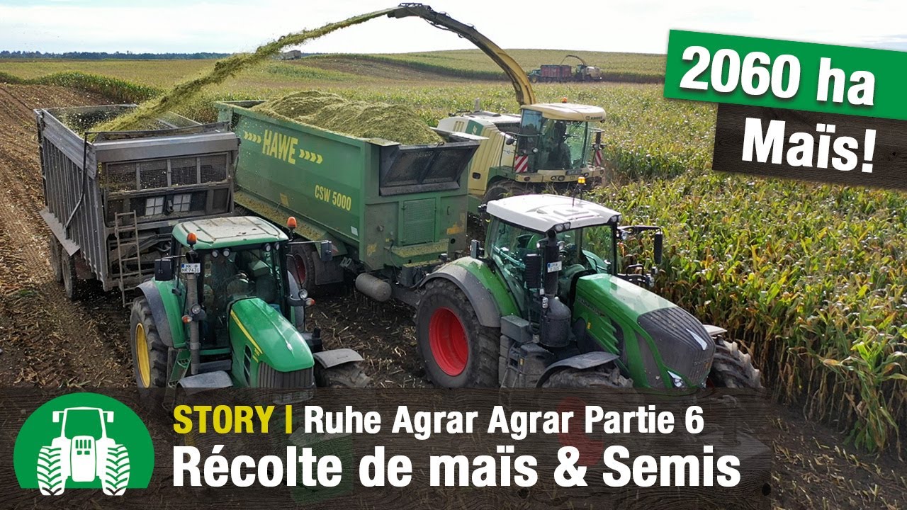 Ruhe Agrar Partie 6 : site de Parmen - Récolte de maïs & semis [6 ensileuses en action !]