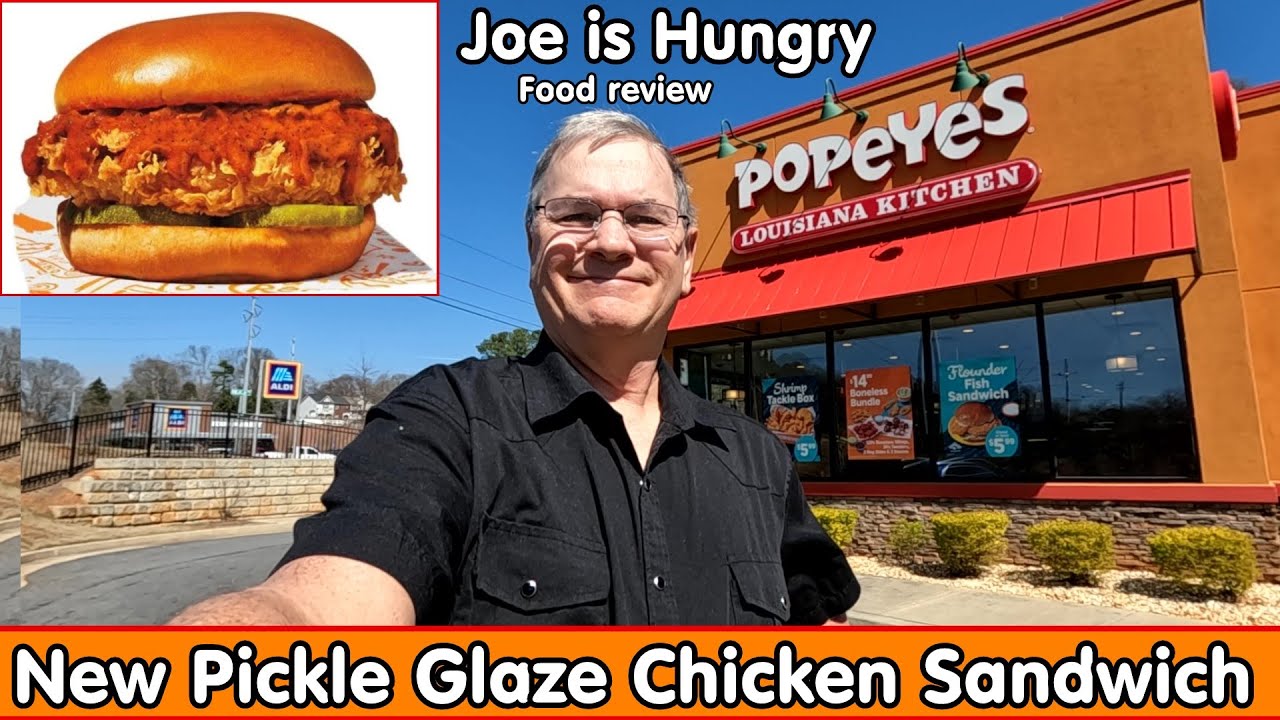 Popeyes New Pickle Glaze Chicken Sandwich Review * Limited Time Offer * Joe is Hungry 🥒🍯🐔🍔