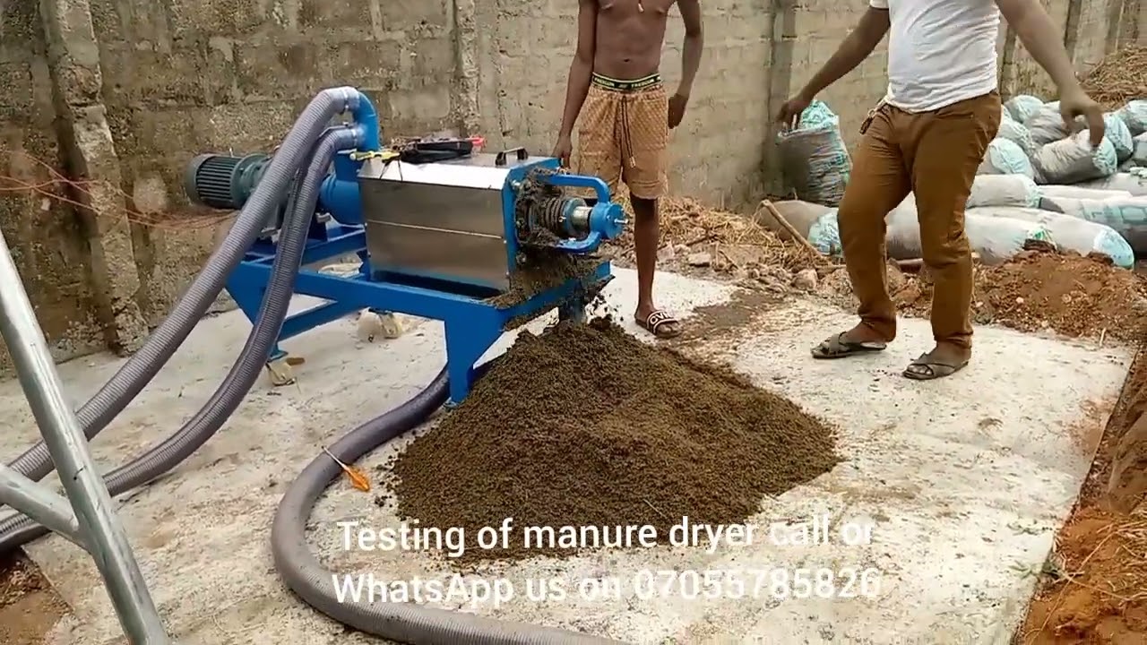 testing of manure dryer after installation by bilad farm tech