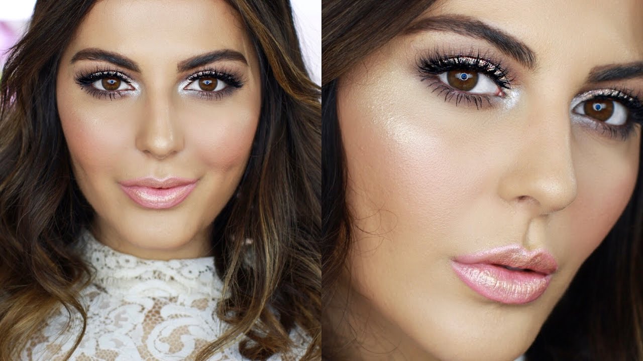 Pink Glitter NYE Makeup Tutorial + Hair | GRWM