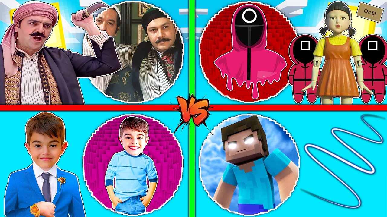 فلم ماين كرافت : كوكب منطاد عائلة خلودة السعودي ضد الهيروبراين ضد باب الحارة ضد لعبة الحبار !!؟ 🔥😱