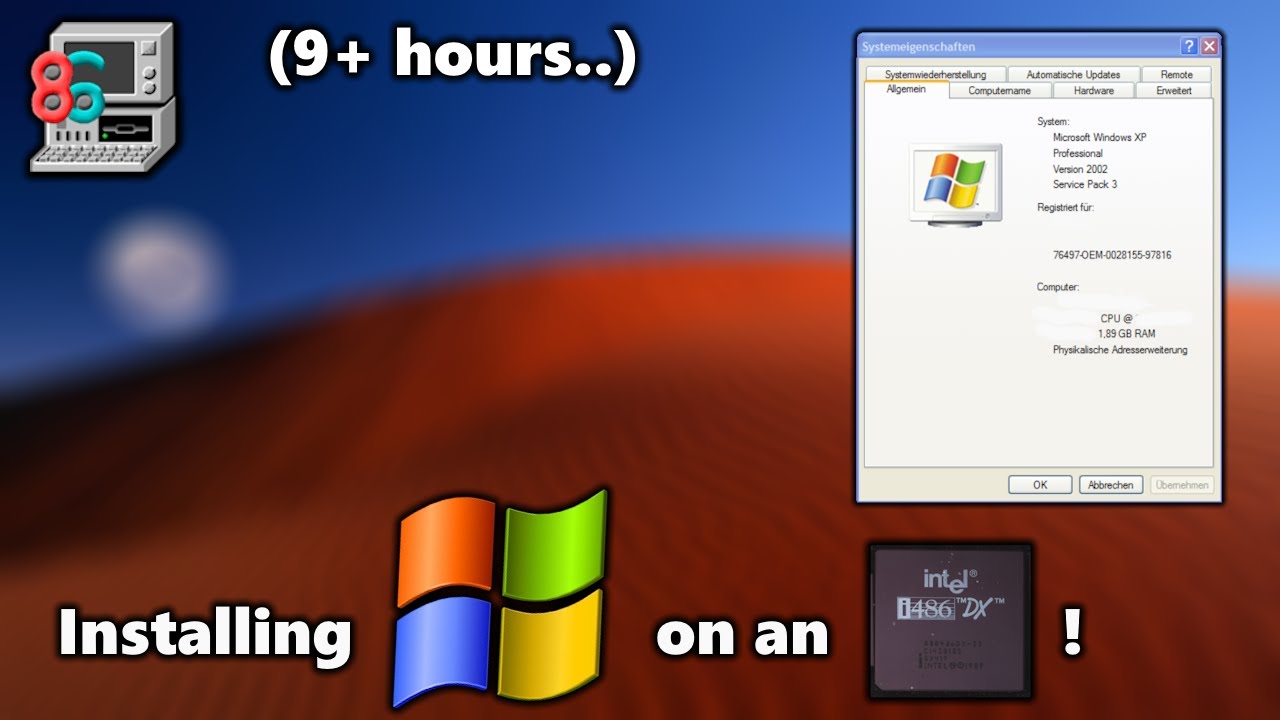 Can you run Windows XP on a 25 Mhz Intel i486?