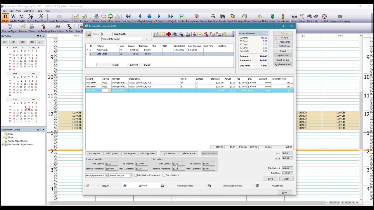 Eaglesoft Walking out procedures with co payments