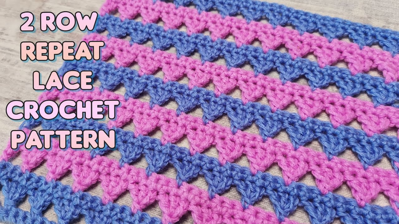 2 Row Repeat Lace Crochet Pattern | Crochet Stitches