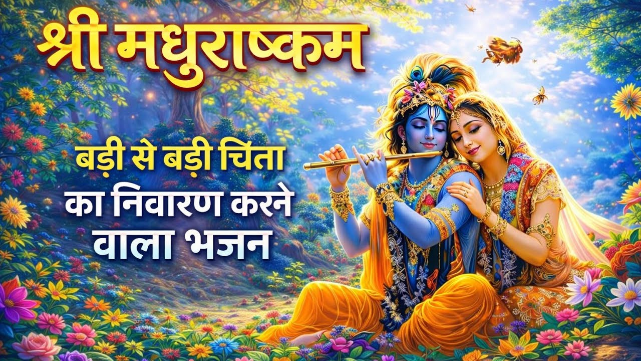 श्री मधुराष्टकम | Shri Madhurashtakam | Krishna Bhajan with Flute | Peaceful Devotional Song