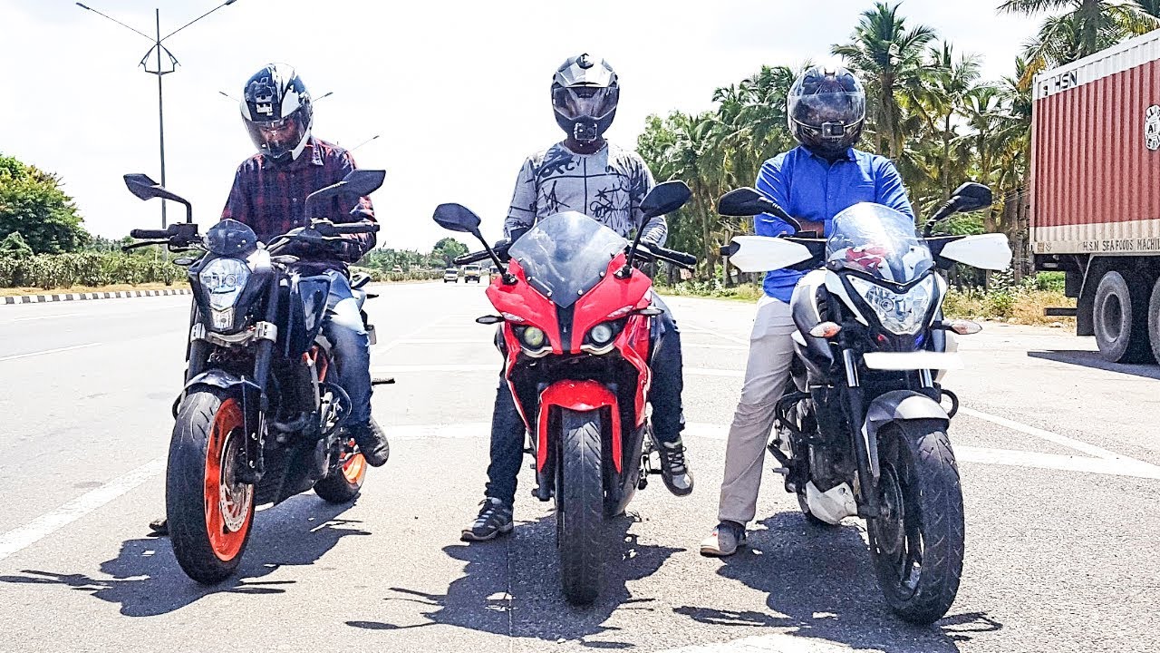 Duke 200 vs Pulsar NS 200 vs pulsar RS 200 - Drag Race  | Epic Highway War (2018)