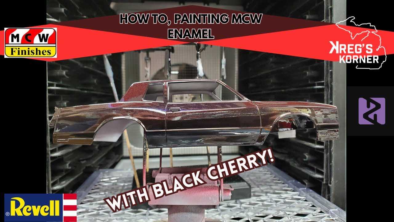 MCW ENAMEL BLACK CHERRY PAINT. FROM MIX TO SPRAY! #modelcars #gaahleri #mcw