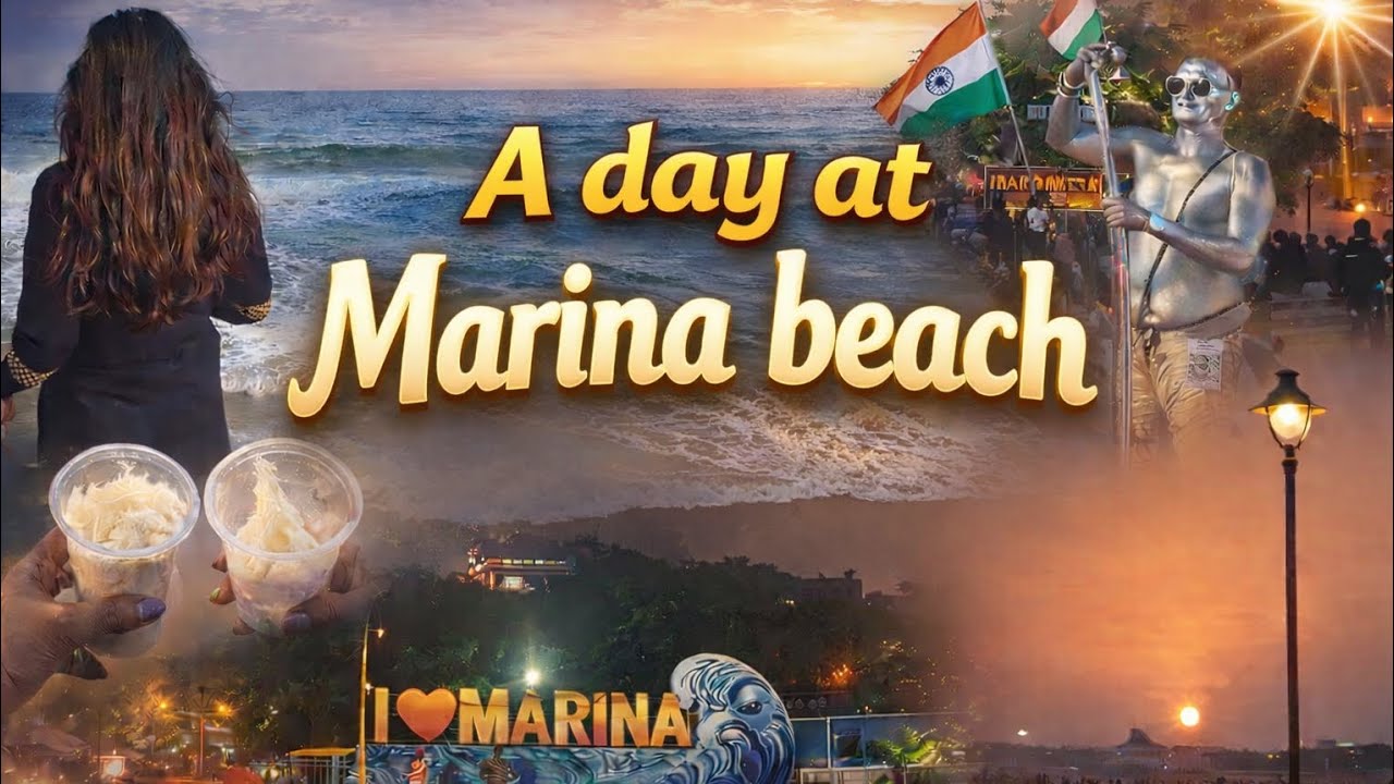  A day at marina beach✨️🌊💥|beach vlog