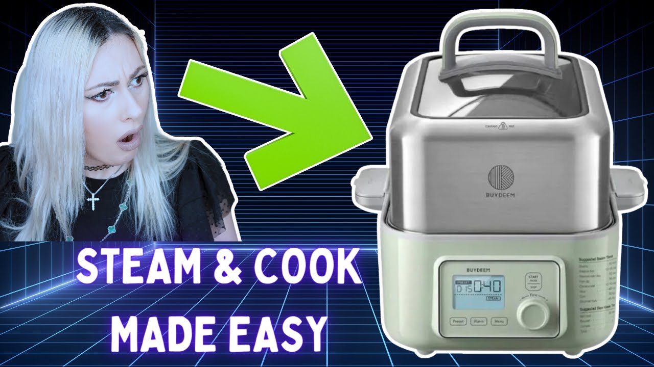 Buydeem Electric Food Steamer: Steam Food, Slow Cook, Yogurt, Preset, Keep Food Warm Modes