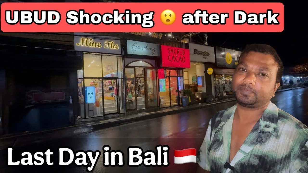 Bali’s 🇮🇩 UBUD Shocking 😮 after Dark | UBUD Night Walk 🚶‍♂️ | Last Day in Bali 🇮🇩