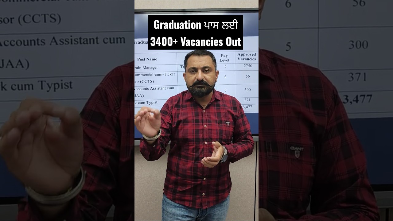 Graduation ਪਾਸ ਲਈ 3400+ Vacancies Out #newvacancy #newupdate #govtjobs #newvacancyout #latestnews