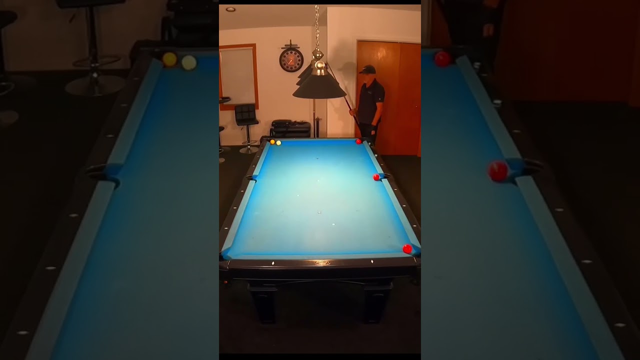Six balls pocketed with two shots