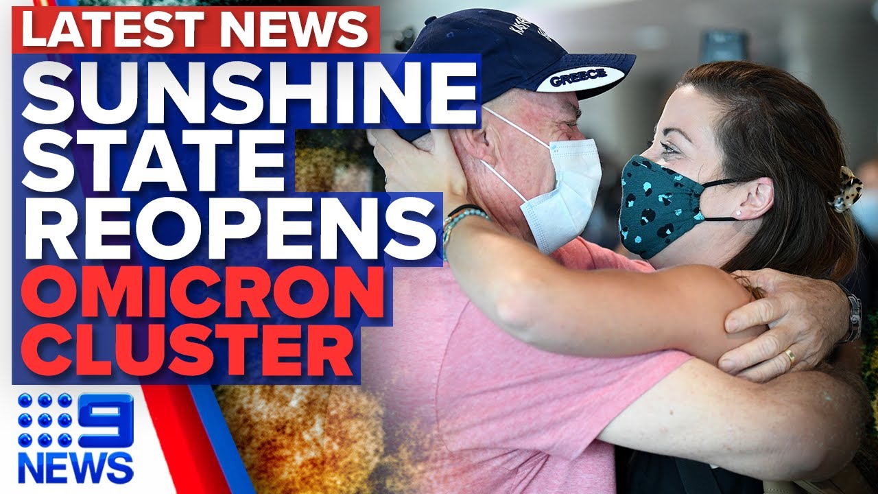 Emotional scenes as QLD border reopens, NSW Omicron latest | Coronavirus | 9 News Australia