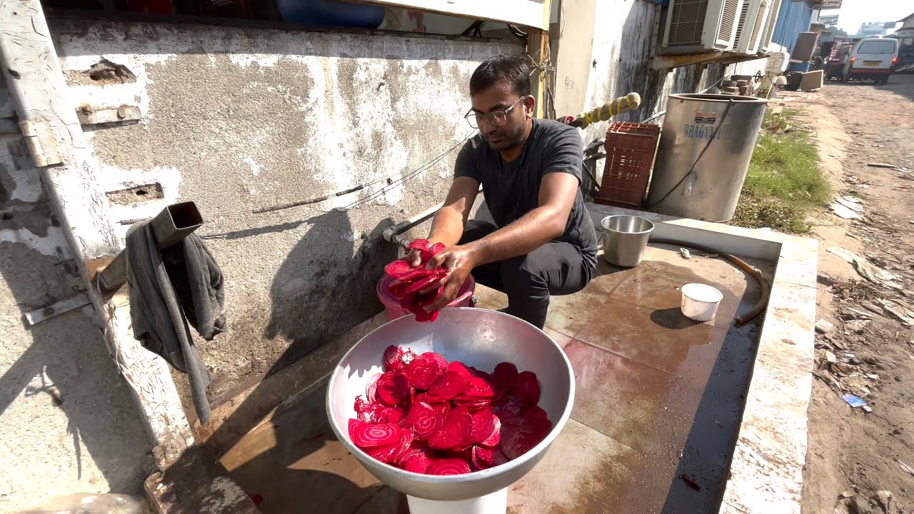 Vibrant Beetroot Chips Making in Surat | Street Food