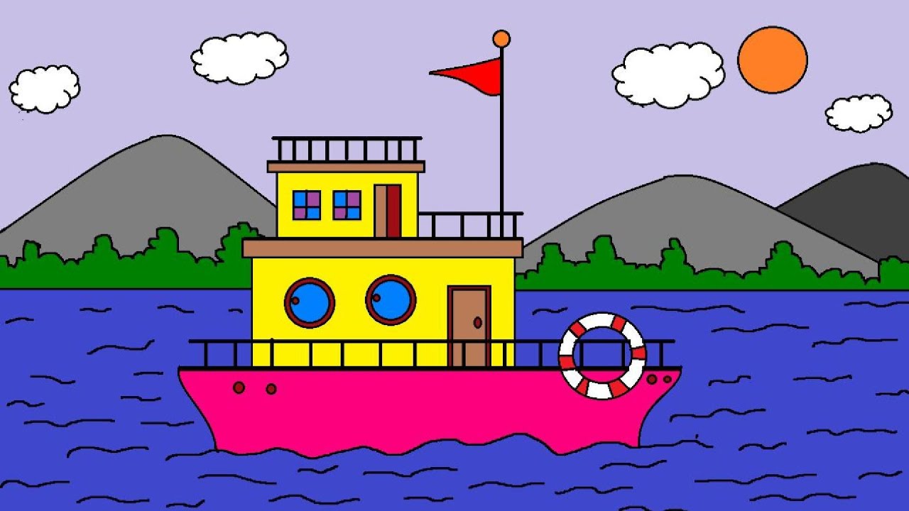 How to draw on Computer | MS Paint scenery drawing | Scenery drawing on computer | Beautiful Drawing