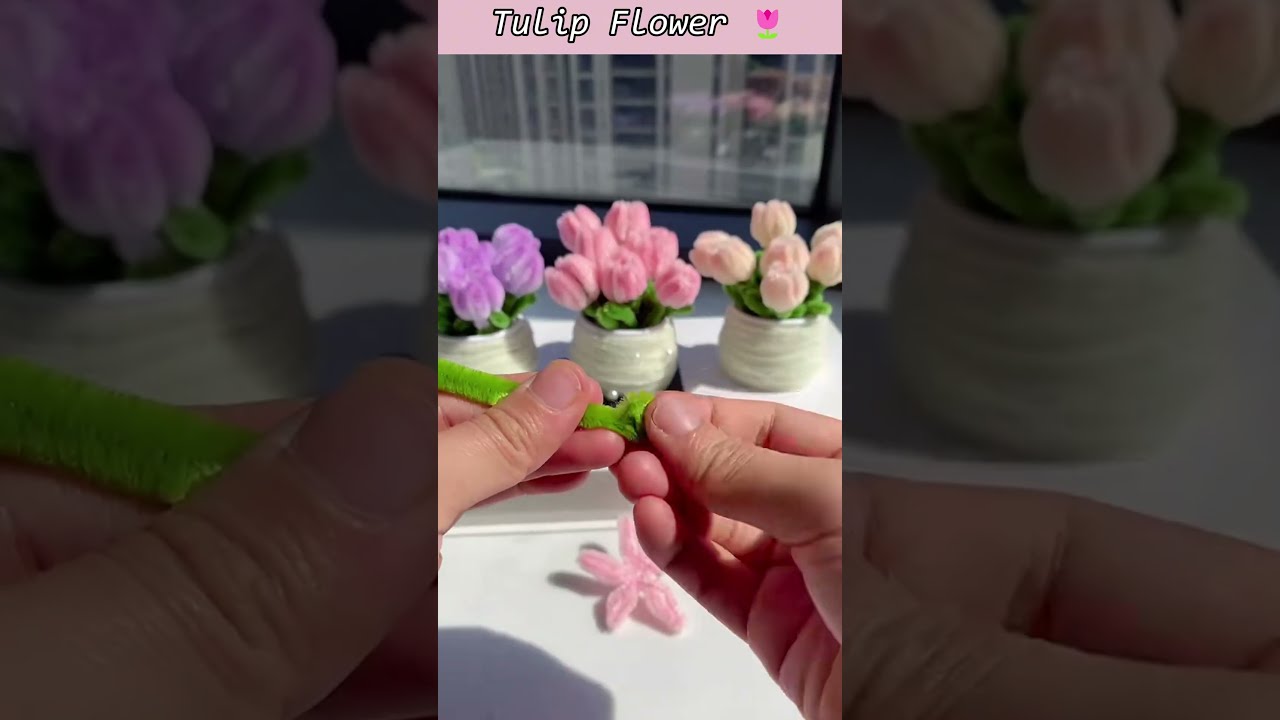 DIY Pipe Cleaner Tulips Flowers #handmade #diy #gift #diyflower #flowers