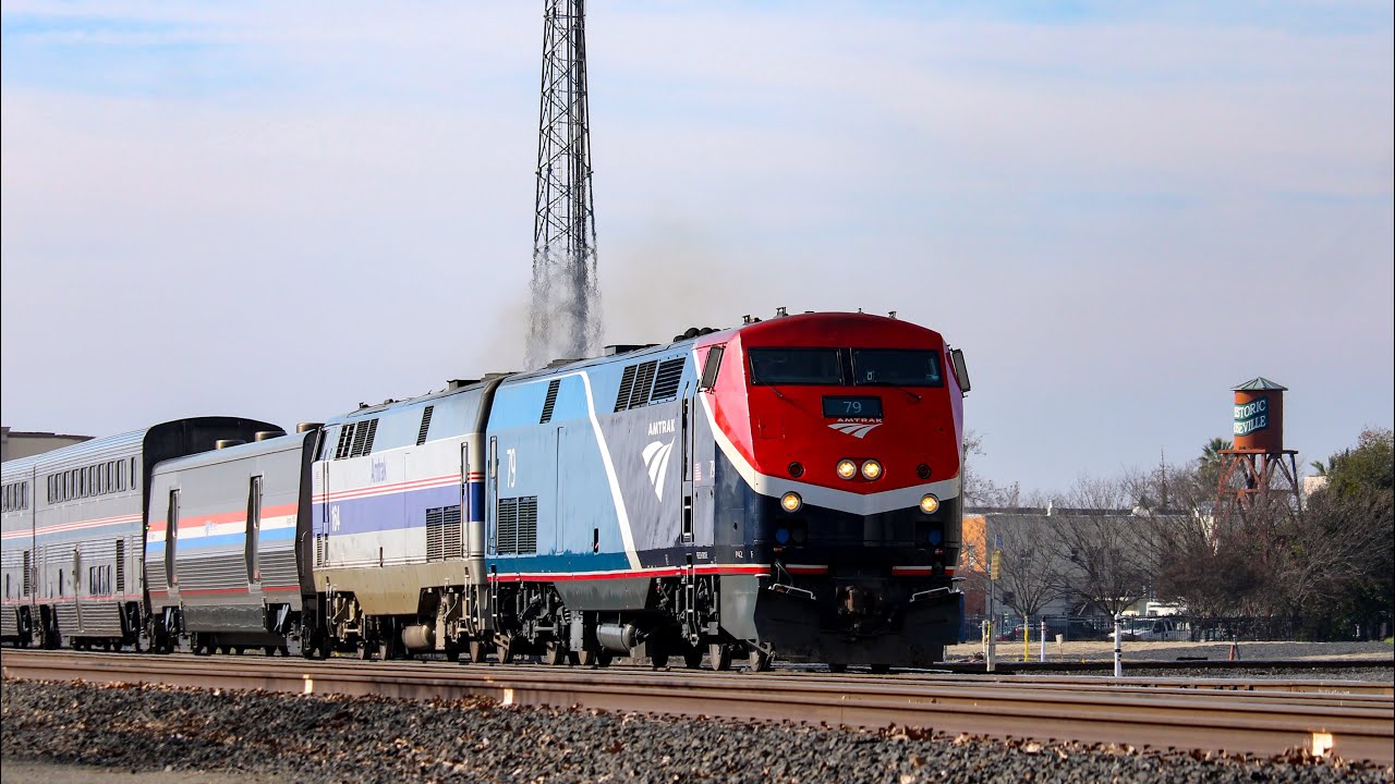 Amtrak 79 leads A6 through Dixon and out of Roseville