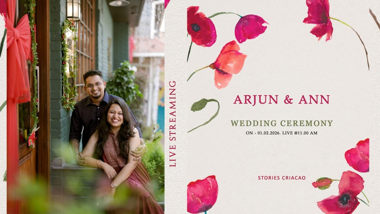 ARJUN & ANN || WEDDING || LIVE STREAMING || 1.02.2026 || TIME - 11.00 AM ||
