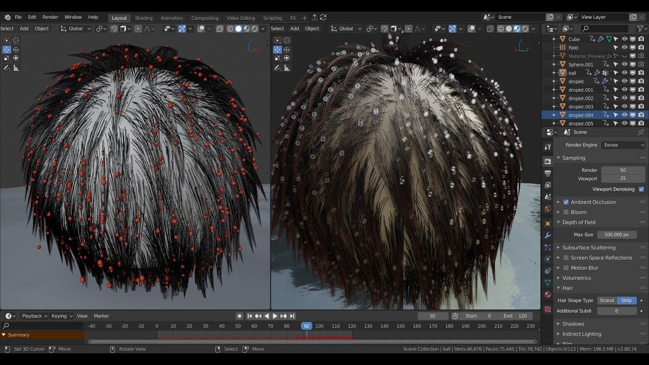 Как прикрепить любой объект к системе волос в Blender (Новое!)