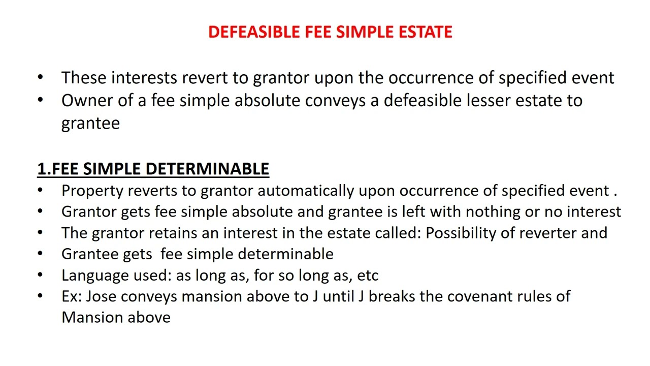 FEE SIMPLE ABSOLUTE
