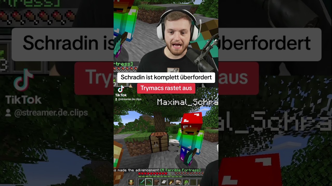 Schradin ist komplett &uuml;berfordert in Craft Attack #trymacs #maxschradin #craftattack12 #twitchde