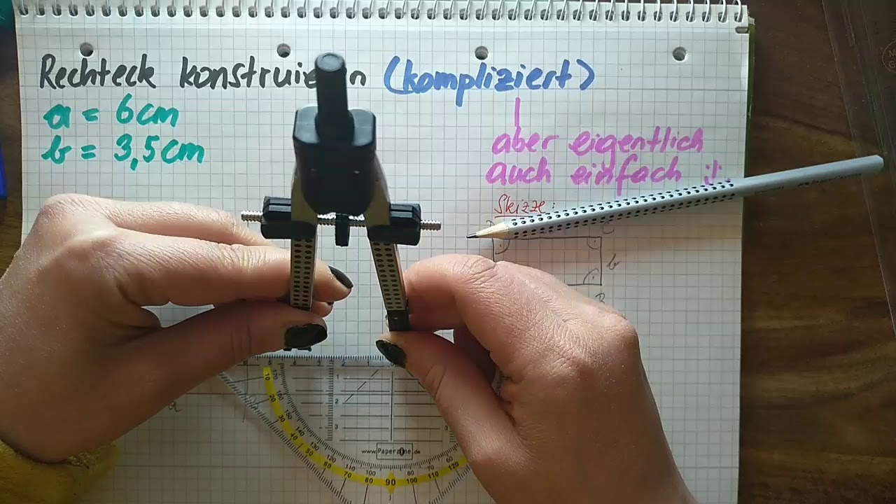 Rechteck konstruieren (mit Zirkel)
