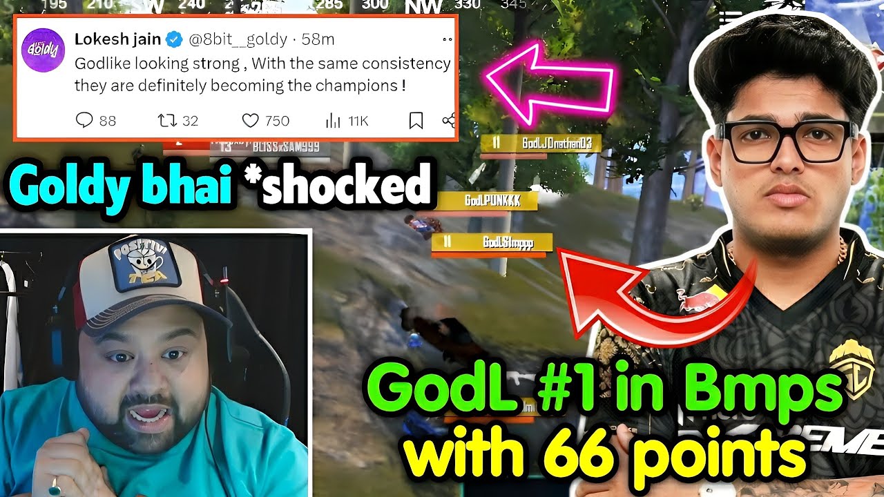 Goldy bhai full Shocked by Godlike #1 in Bmps with 66 points 🥵 All matches highlight 🇮🇳