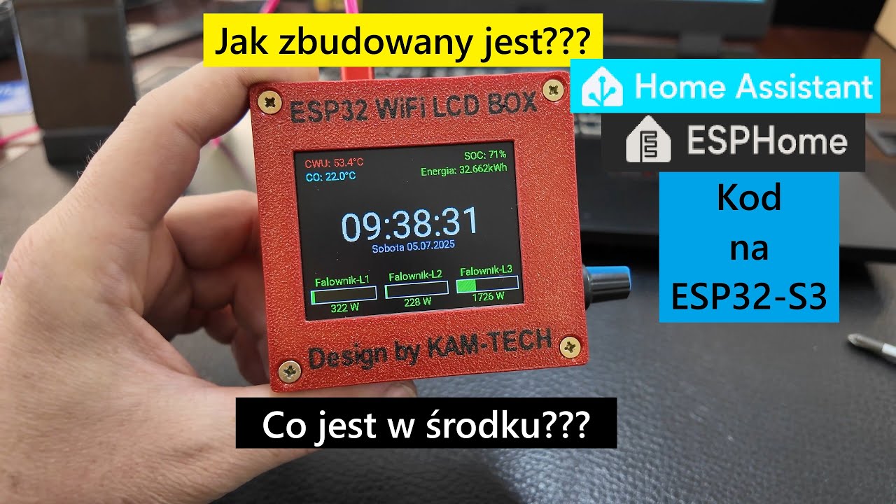 Jak zbudowany jest ESP32-S3 WiFi LCD BOX część pierwsza