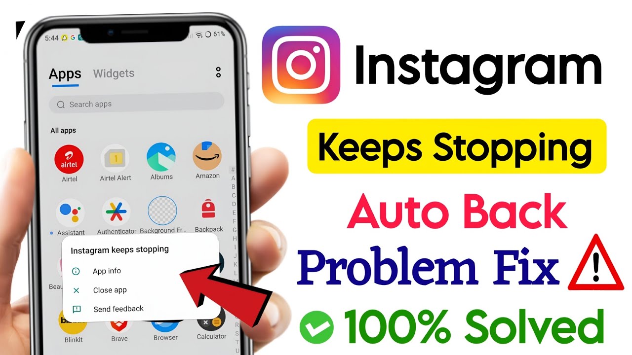 Instagram Auto Back Problem Today | Fix Instagram Keeps Stopping Problem | Instagram Not Working
