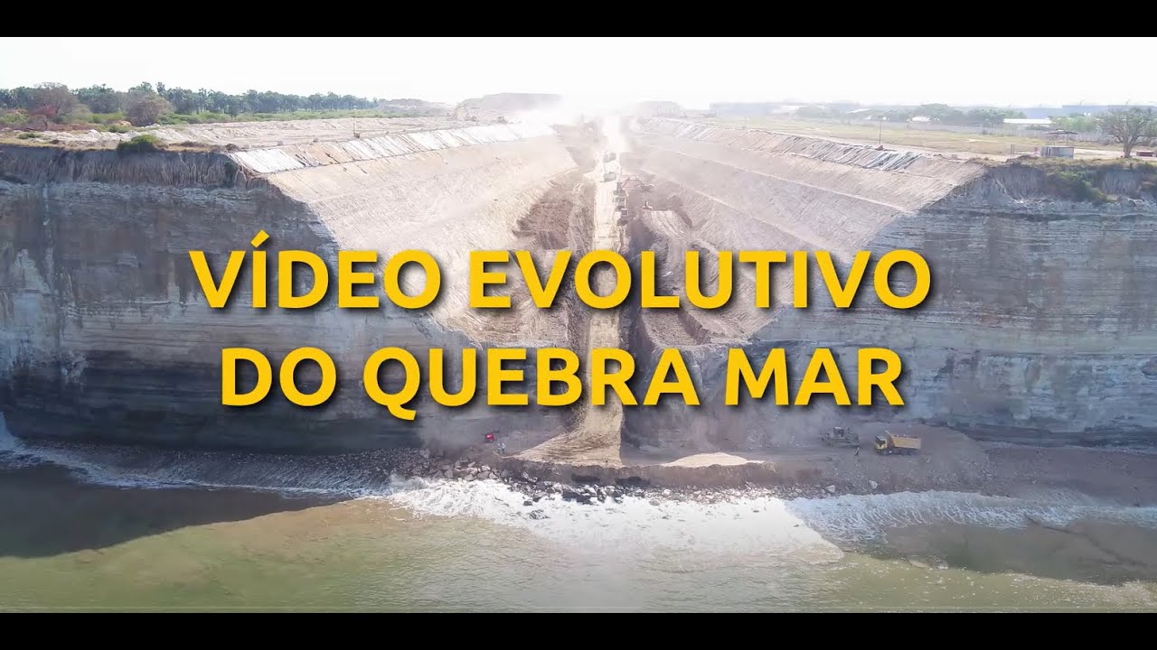 Terminal Oceânico da Barra do Dande:  Vídeo que demonstra a evolução do quebra mar