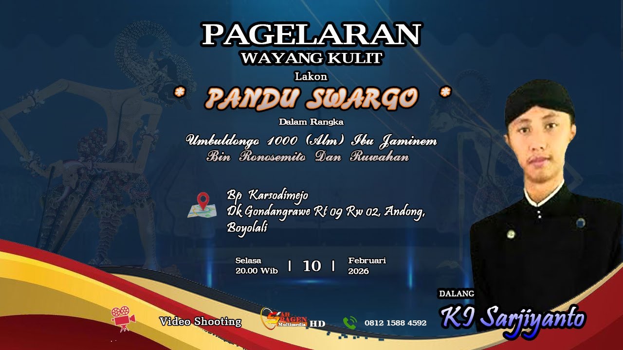 LIVE WAYANG KULIT || DALANG KI SARJIYANTO || LAKON PANDU SWARGO || UMBUL DONGO 1000 HARI IBU JAMINEM
