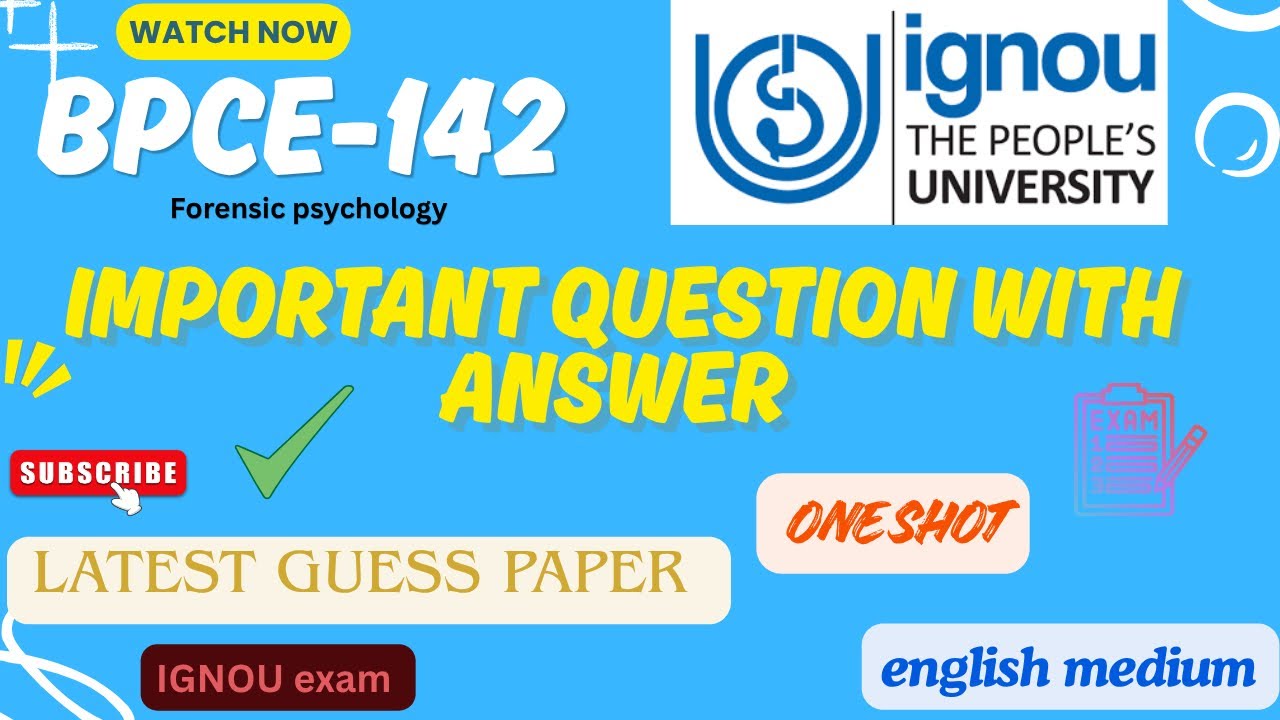 BPCE-142 Important question with answer for exam / latest guess paper / #ignou #bpce142 #psychology 
