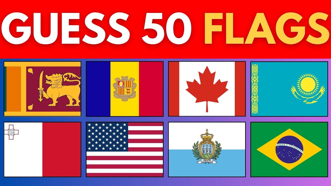 50 COUNTRY FLAGS QUIZ 🌍 | FROM EASY TO IMPOSSIBLE  – CAN YOU GUESS THEM ALL?