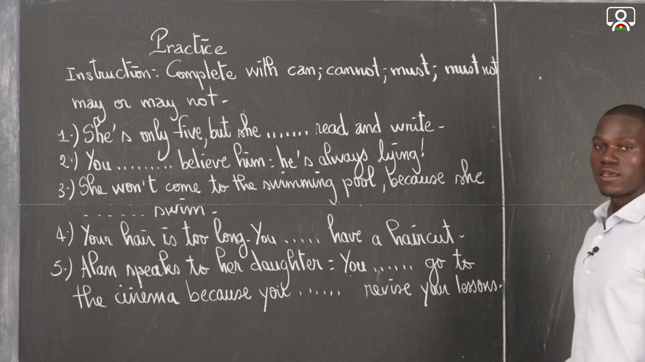 Exercice - 5e - Anglais - Grammar : Modal auxiliary can / must / may 1/1