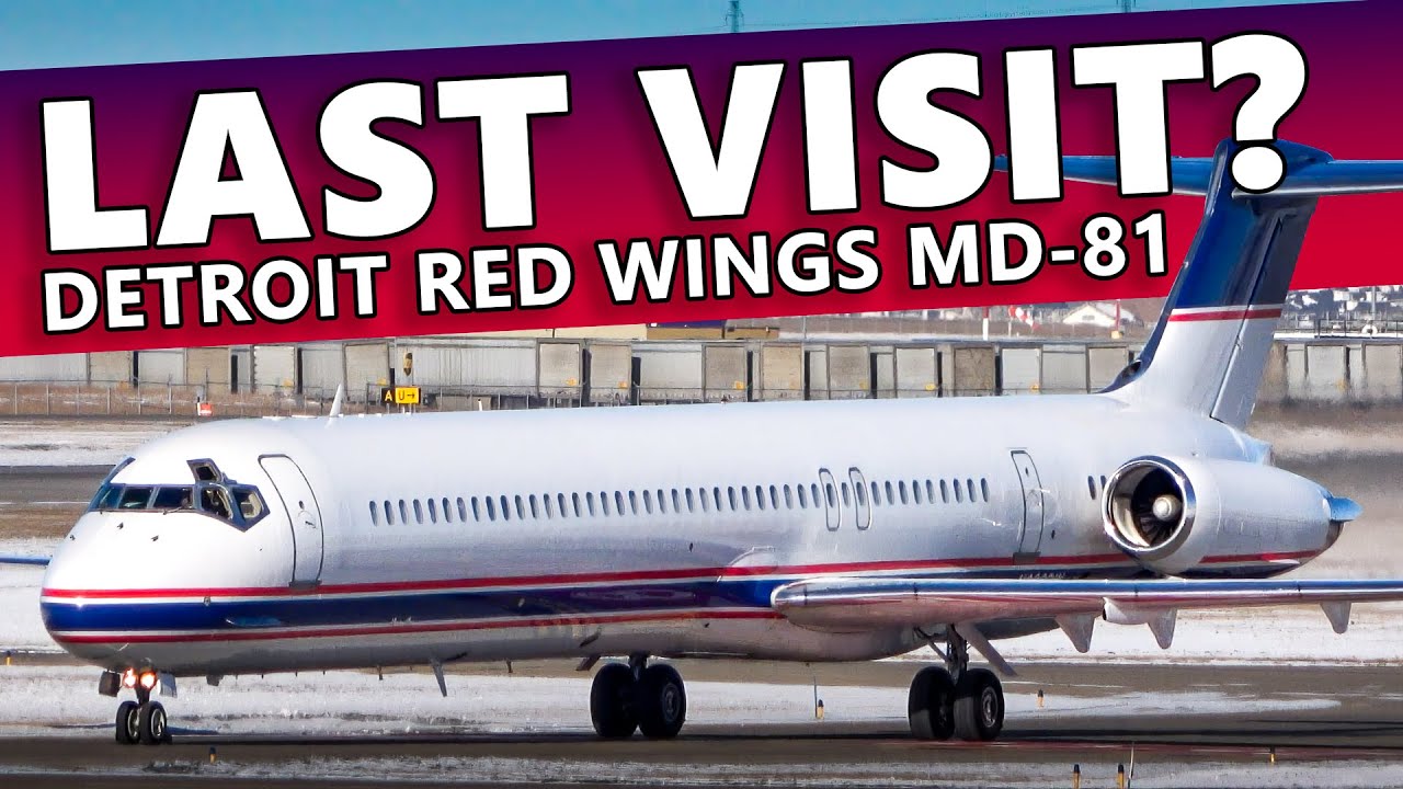 LAST VISIT? Detroit Red Wings McDonnell Douglas MD-81 at Calgary Airport