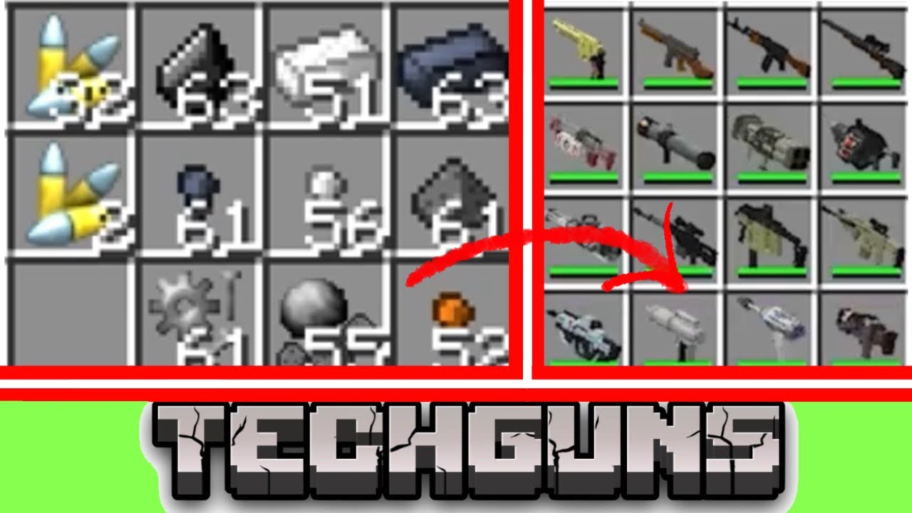 🔥 КАК сделать КАЖДОЕ ОРУЖИЕ и ПАТРОНЫ к ним с модом Techguns!  🔥